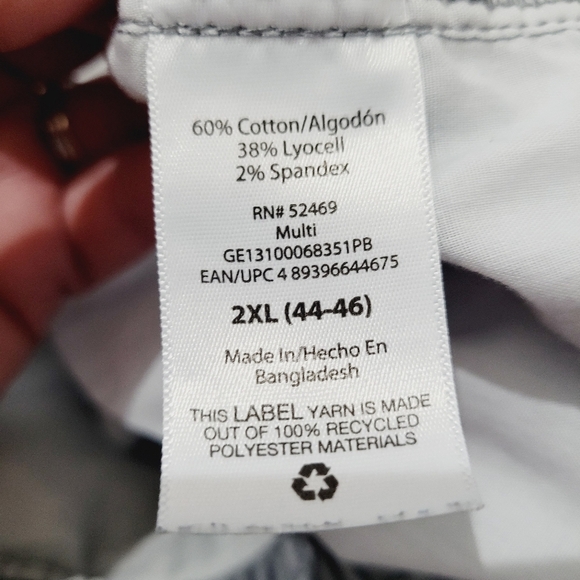 George Stretch Shorts with Pockets Super Soft Gray Camo Men's Size 2XL - Picture 8 of 9